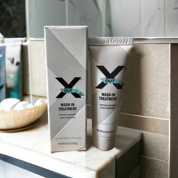 X Out Wash-In Treatment Benzoyl Peroxide Acne TRAVEL SIZE .033 OZ 01/2022 - Picture 1 of 5